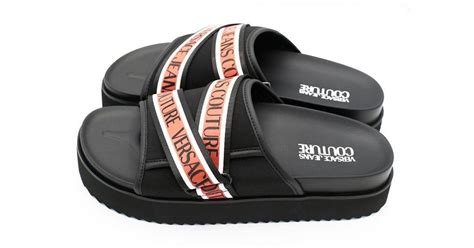 Versace Ciabatta Shoes In Nero 